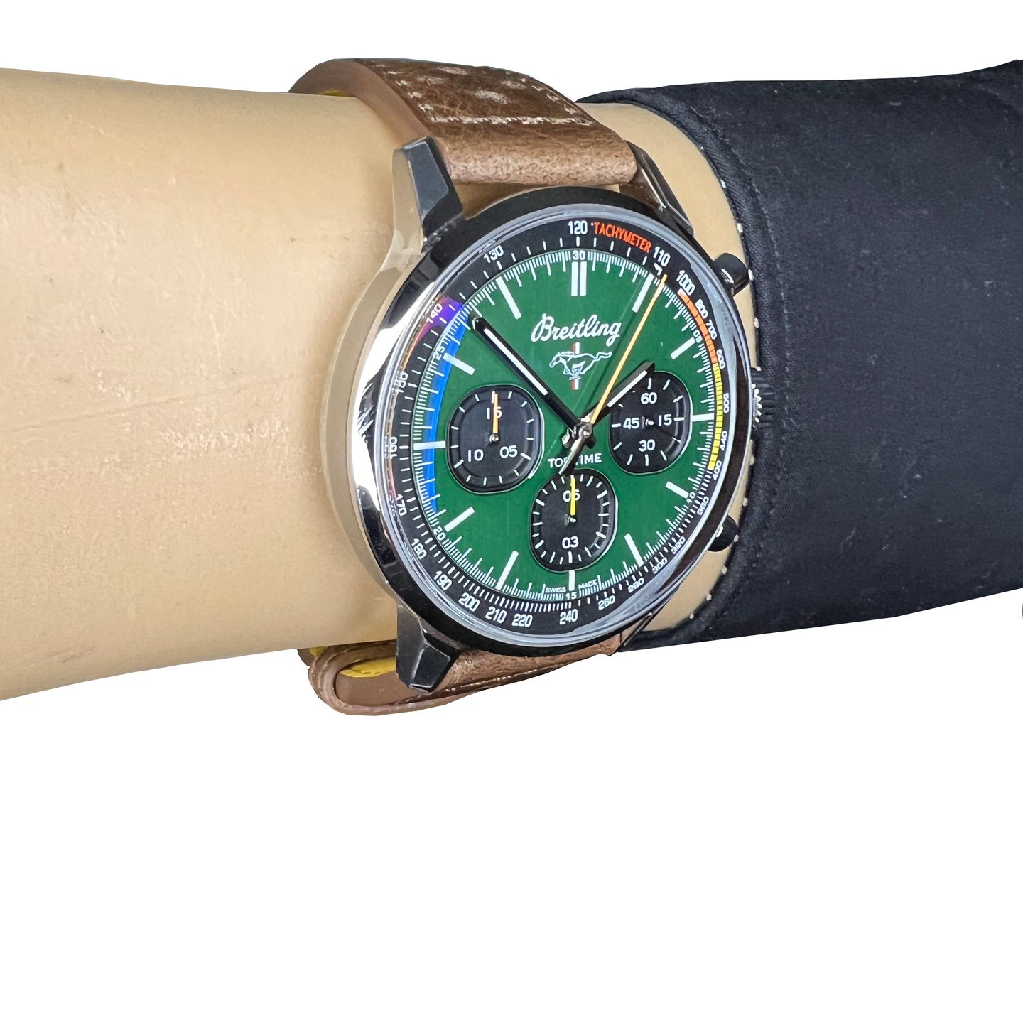 Breitling Top Time A253101A1L1X1 (2023) - Groen wijzerplaat 42mm Staal (4/8)