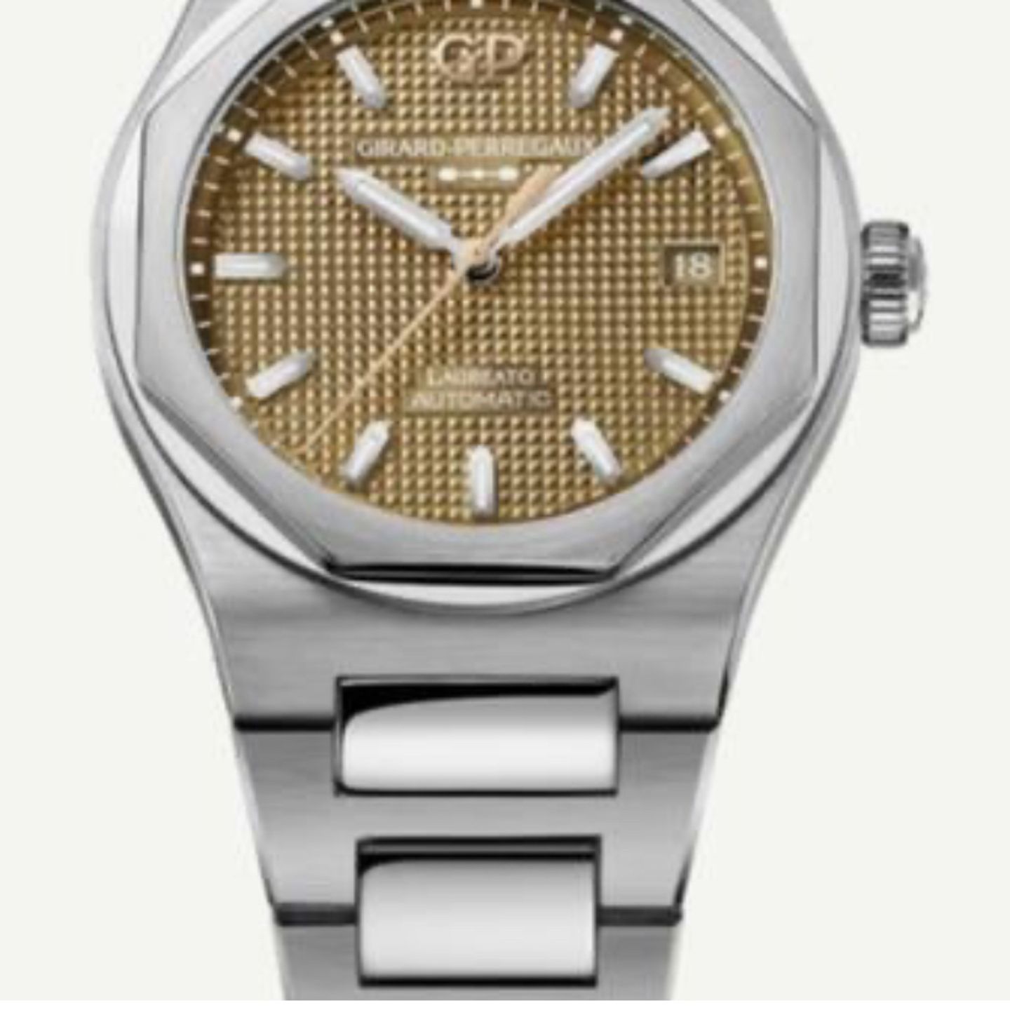 Girard-Perregaux Laureato 81005-11-3154-1CM (2024) - Bruin wijzerplaat 38mm Staal (1/1)