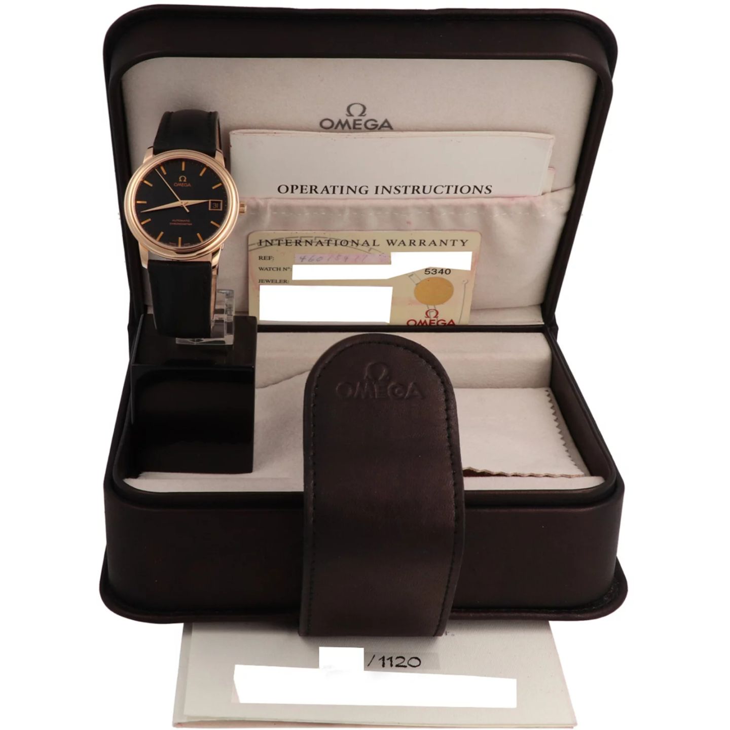 Omega De Ville Prestige 4601.54.11 (2010) - Black dial 35 mm Rose Gold case (6/6)