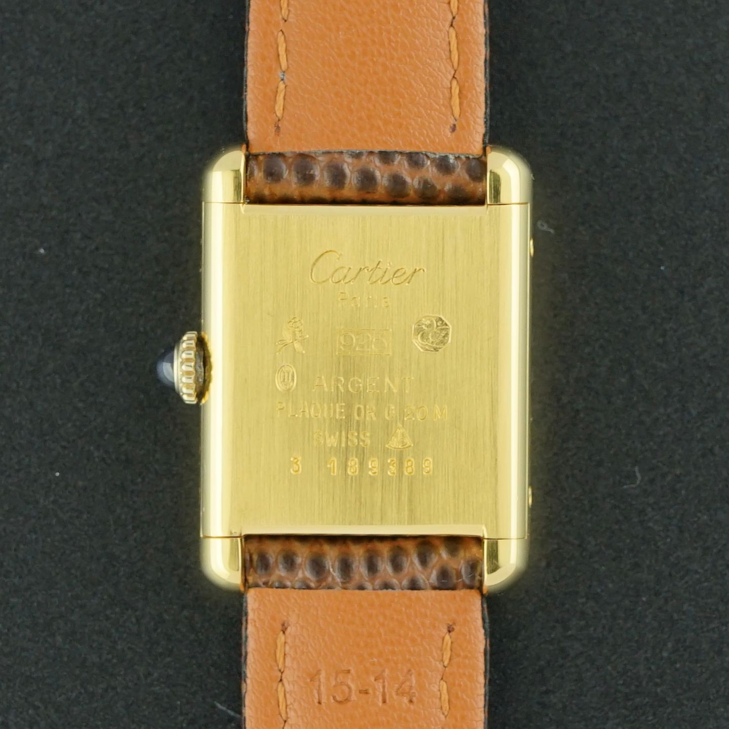 Cartier Tank 2415 (1990) - Red dial 20 mm Silver case (4/8)