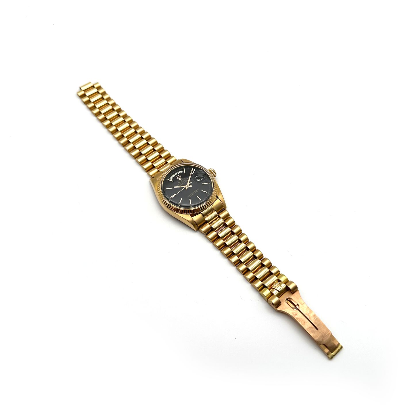 Rolex Day-Date 1803 (1974) - Black dial 36 mm Yellow Gold case (3/8)