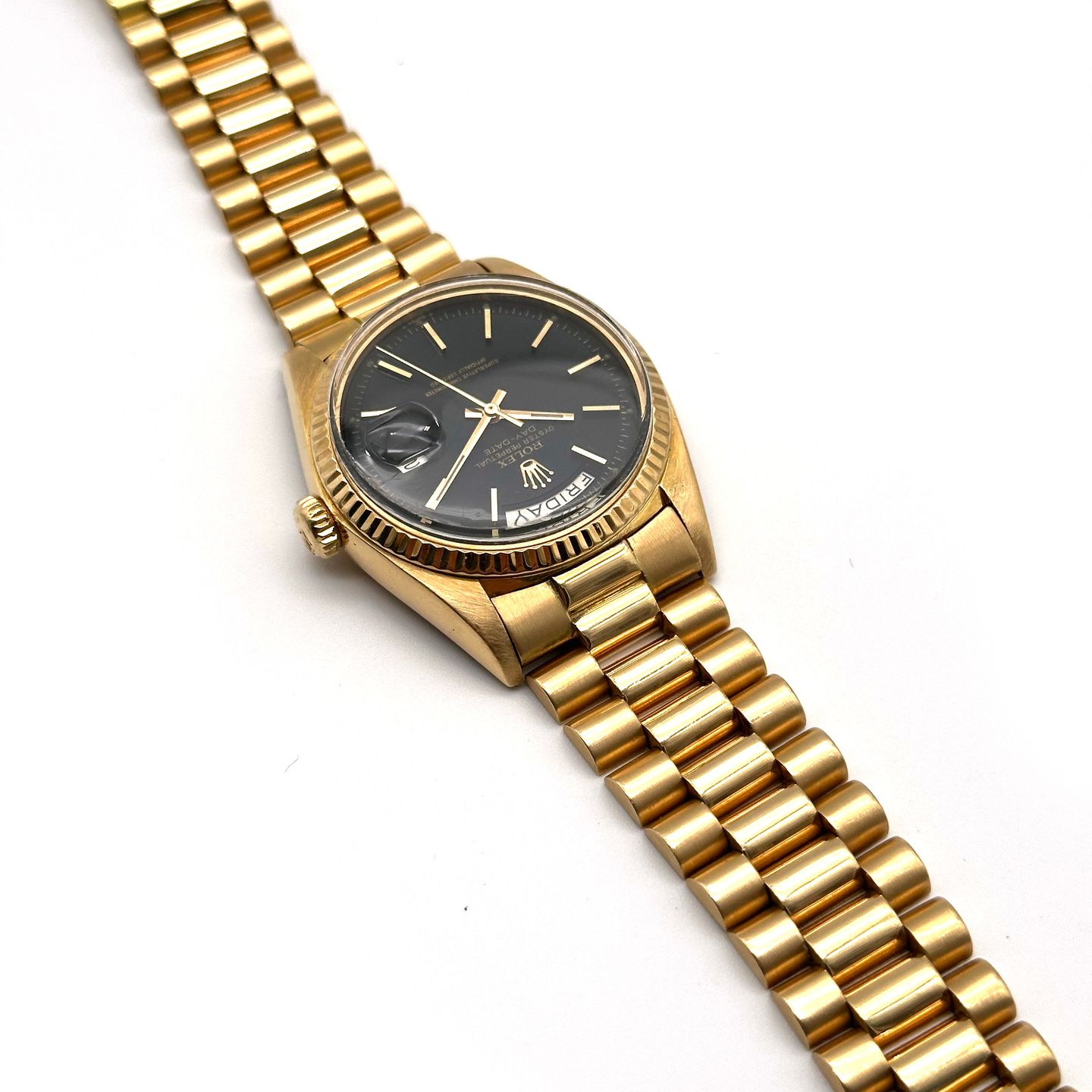 Rolex Day-Date 1803 (1974) - Black dial 36 mm Yellow Gold case (6/8)