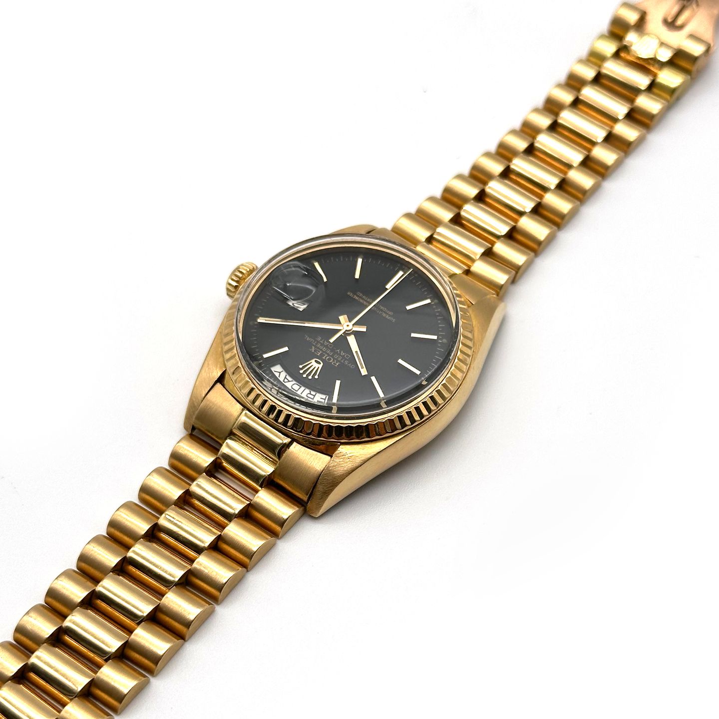 Rolex Day-Date 1803 (1974) - Black dial 36 mm Yellow Gold case (7/8)