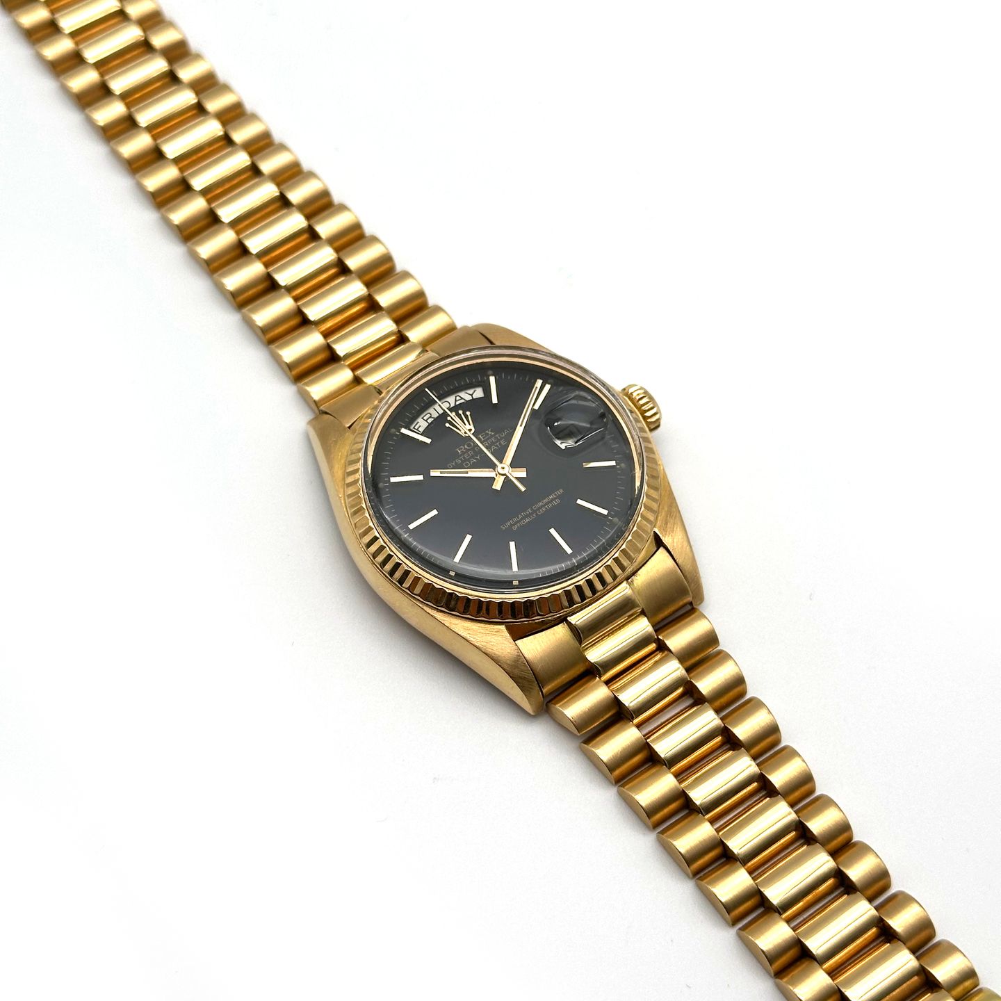 Rolex Day-Date 1803 (1974) - Black dial 36 mm Yellow Gold case (4/8)