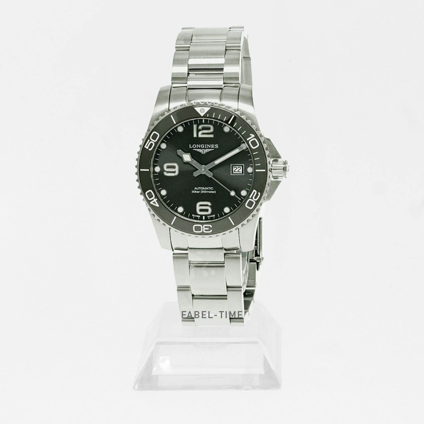 Longines HydroConquest L3.781.4.76.6 (2024) - Grijs wijzerplaat 41mm Staal (1/1)