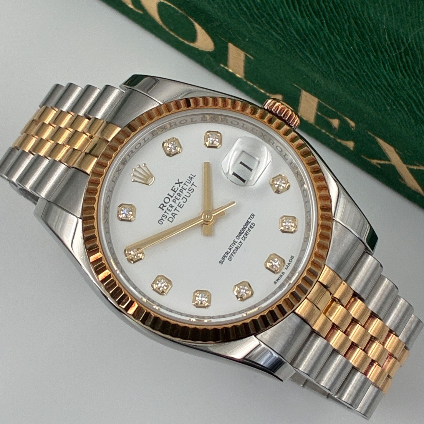 Rolex Datejust 36 116233 (2019) - White dial 36 mm Gold/Steel case (1/7)