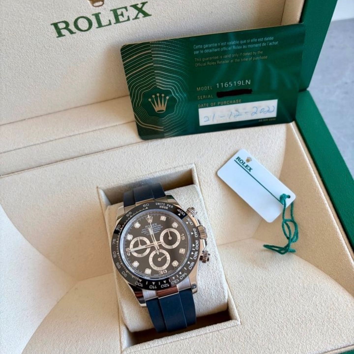 Rolex Daytona 116519LN (2022) - Diamond dial 40 mm White Gold case (6/8)