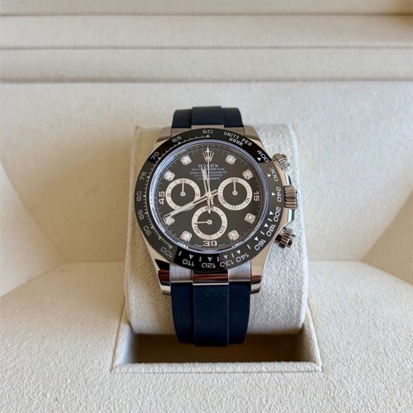 Rolex Daytona 116519LN (2022) - Diamond dial 40 mm White Gold case (1/8)