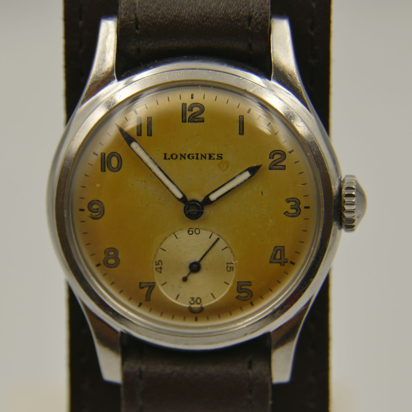 Longines Vintage 50's SS vintage Longines military Sei Tacche 6242 4 Tropical Dial Cal.23Z RARE (1952) - Onbekend wijzerplaat 32mm Staal (2/8)