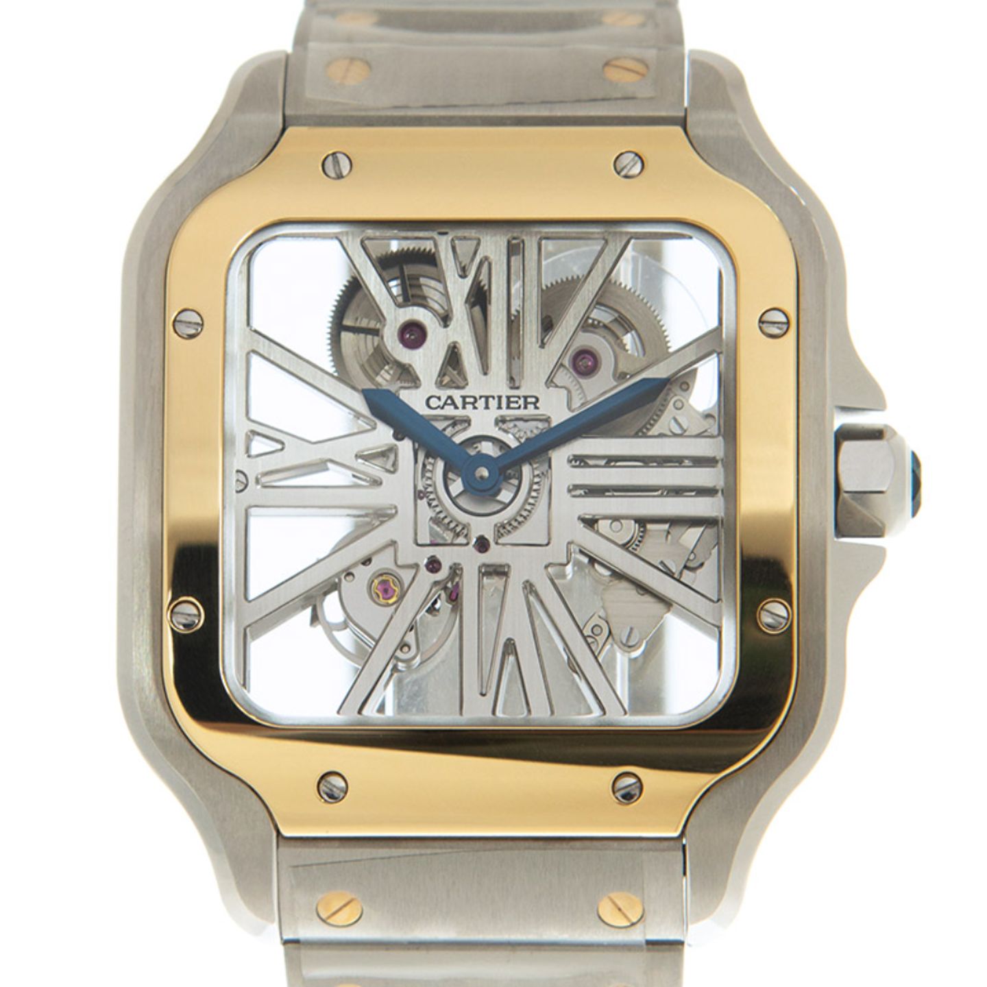 Cartier Santos WHSA0012 (2021) - Transparant wijzerplaat Onbekend Goud/Staal (1/1)