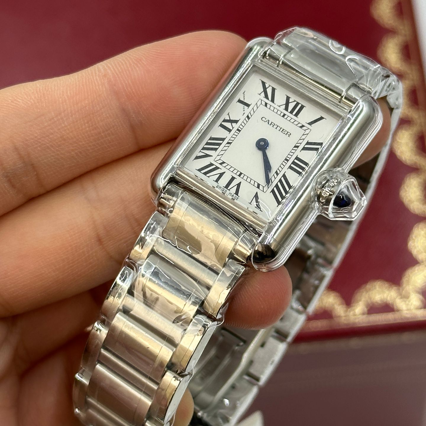 Cartier Tank WSTA0051 (2023) - Zilver wijzerplaat 30mm Staal (7/8)