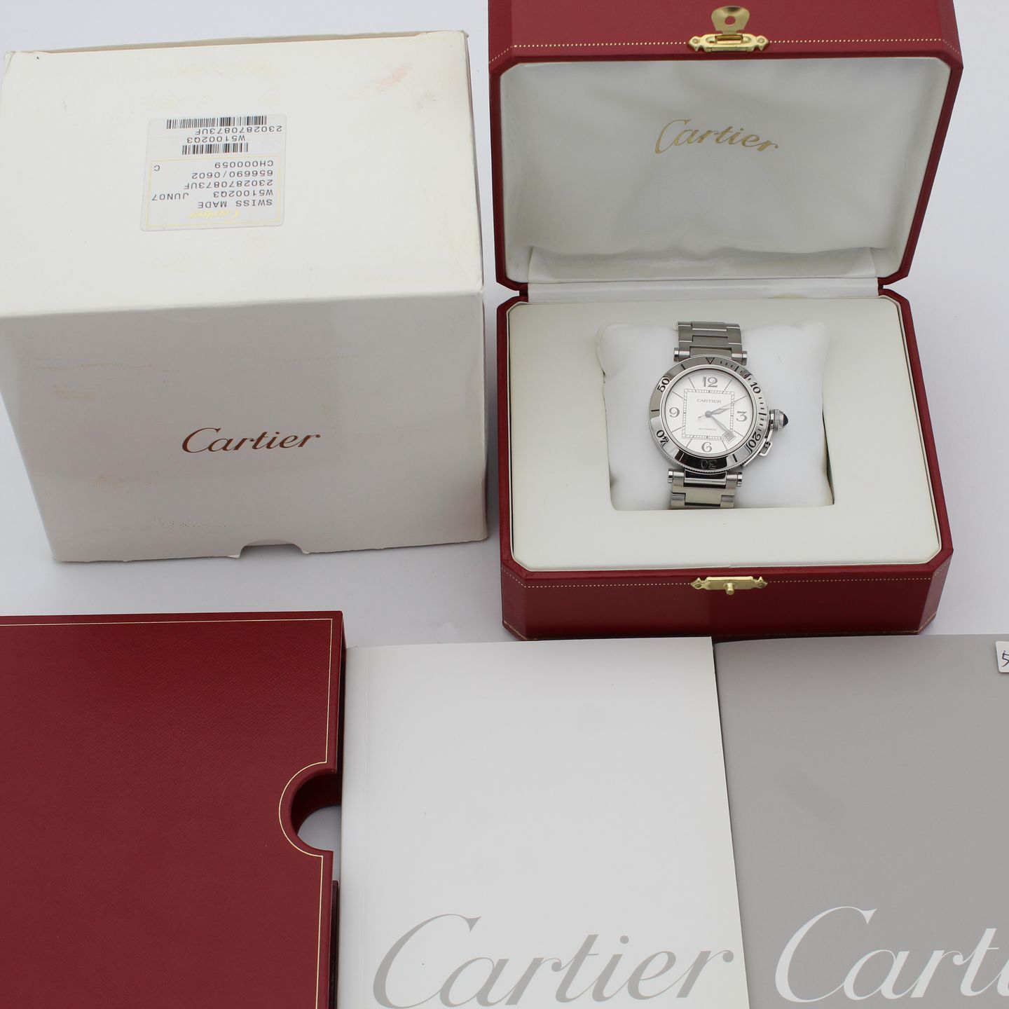 Cartier Pasha Seatimer W31080M7 (Unknown (random serial)) - Silver dial 40 mm Steel case (2/8)