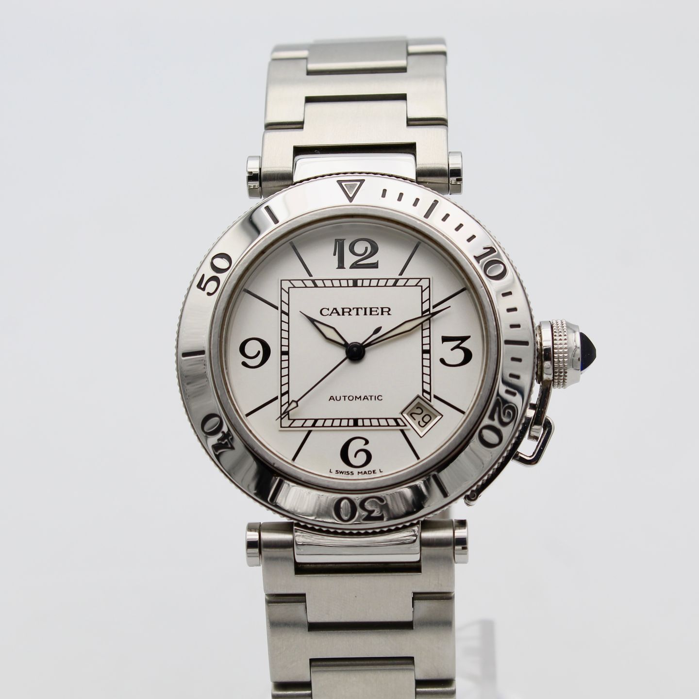 Cartier Pasha Seatimer W31080M7 (Unknown (random serial)) - Silver dial 40 mm Steel case (1/8)