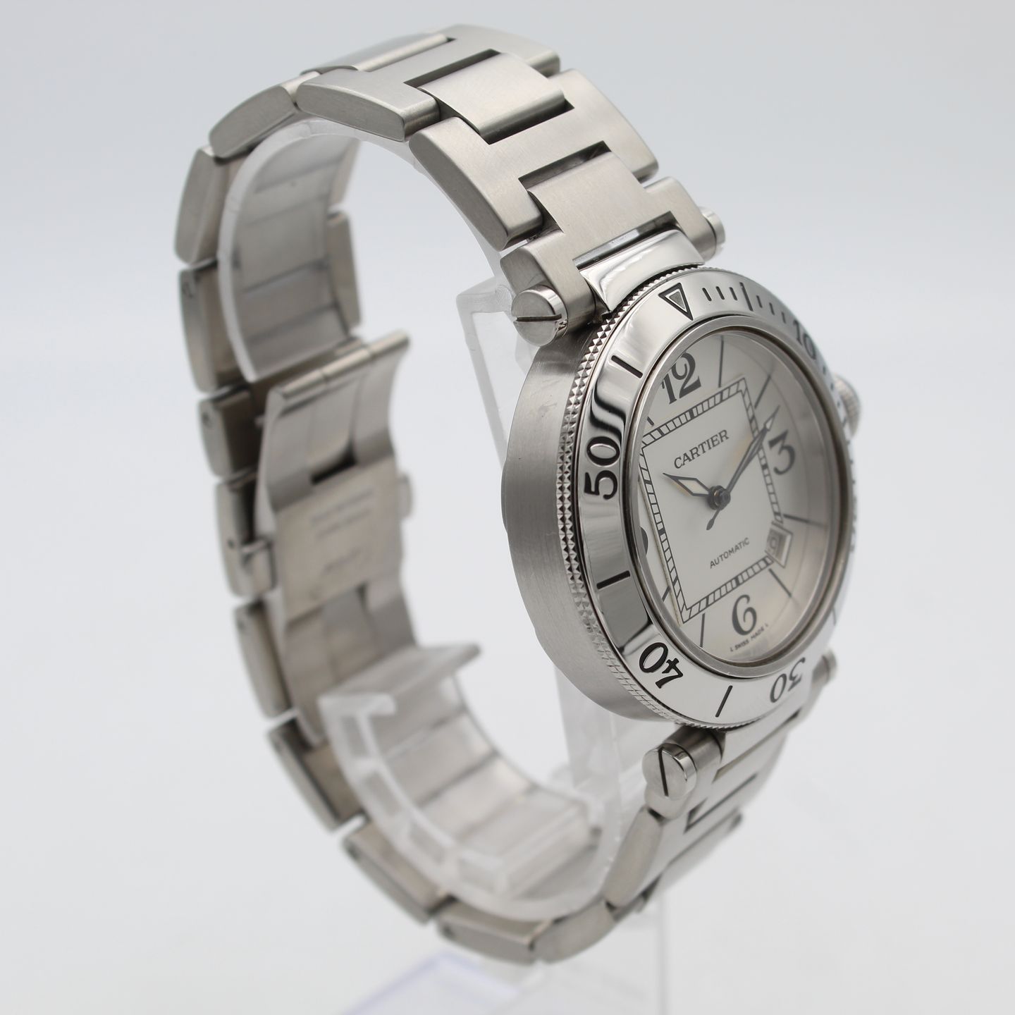 Cartier Pasha Seatimer W31080M7 (Unknown (random serial)) - Silver dial 40 mm Steel case (4/8)