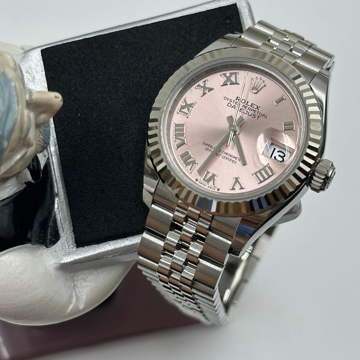 Rolex Lady-Datejust 279174 (2024) - Pink dial 28 mm Steel case (1/8)