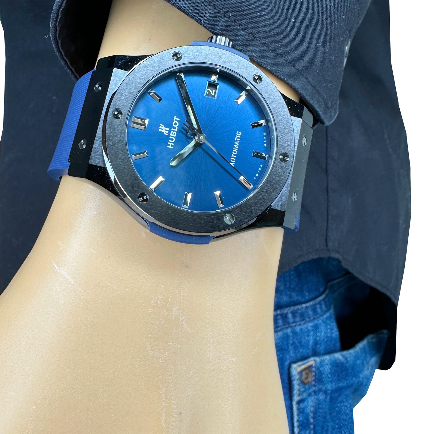 Hublot Classic Fusion Blue 511.CM.7170.RX (2024) - Blauw wijzerplaat 45mm Keramiek (3/8)