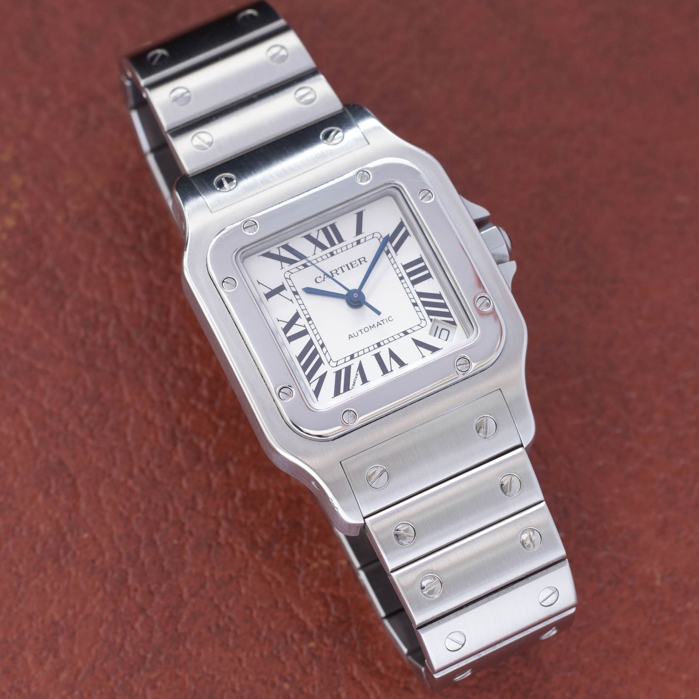 Cartier Santos Galbée 2823 (Onbekend (willekeurig serienummer)) - Zilver wijzerplaat 32mm Staal (3/8)