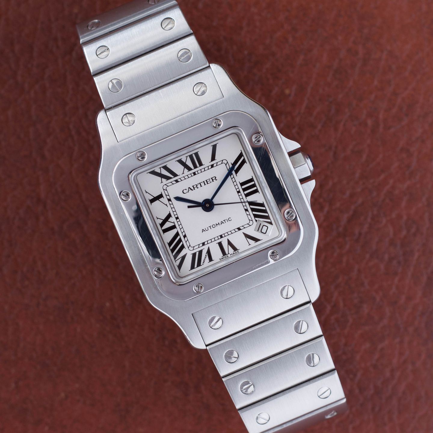 Cartier Santos Galbée 2823 (Unknown (random serial)) - Silver dial 32 mm Steel case (1/8)