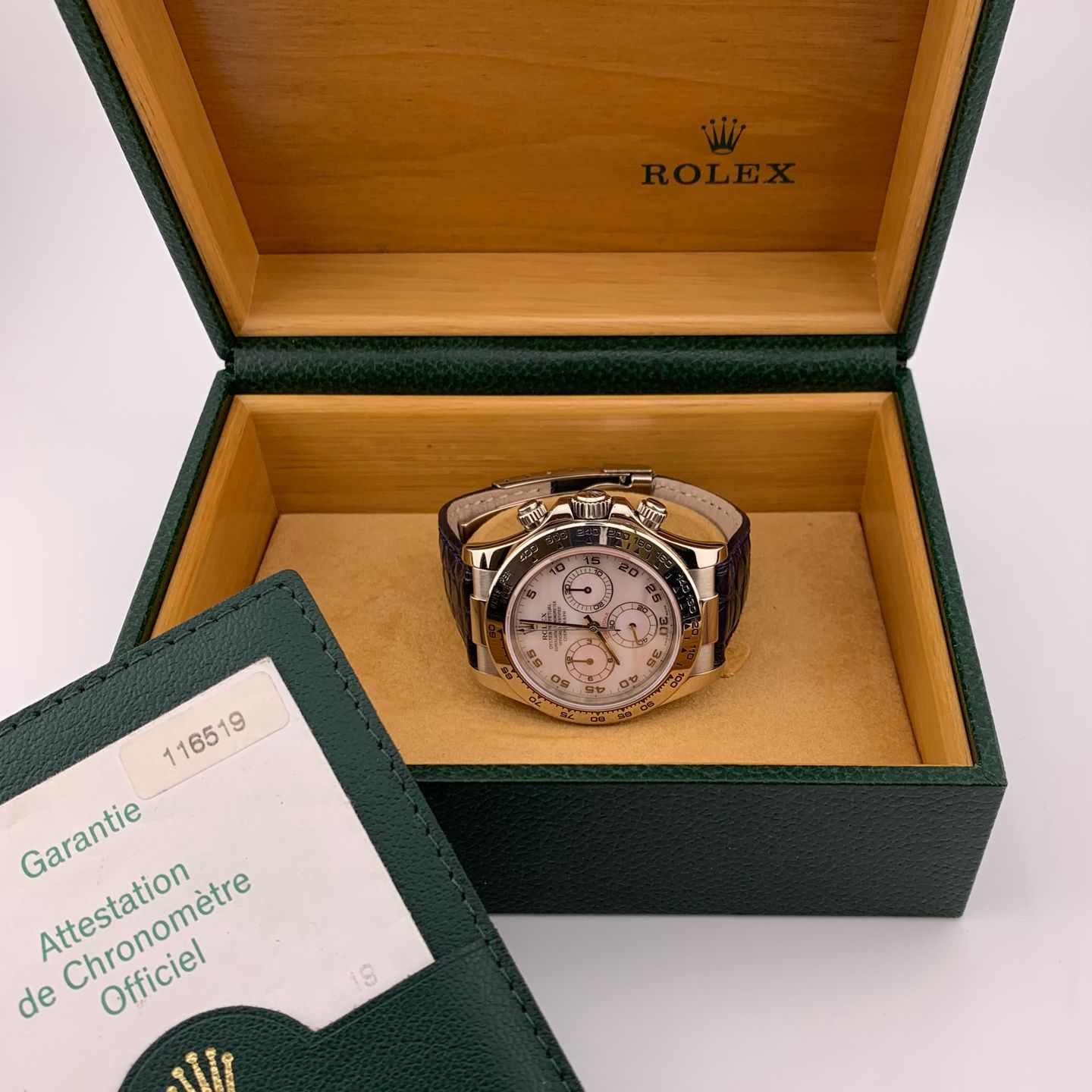 Rolex Daytona 116519 (2003) - Pearl dial 40 mm White Gold case (6/6)