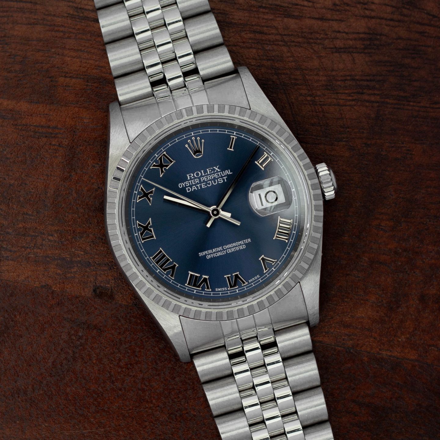 Rolex Datejust 36 16220 (2001) - Blue dial 36 mm Steel case (1/8)