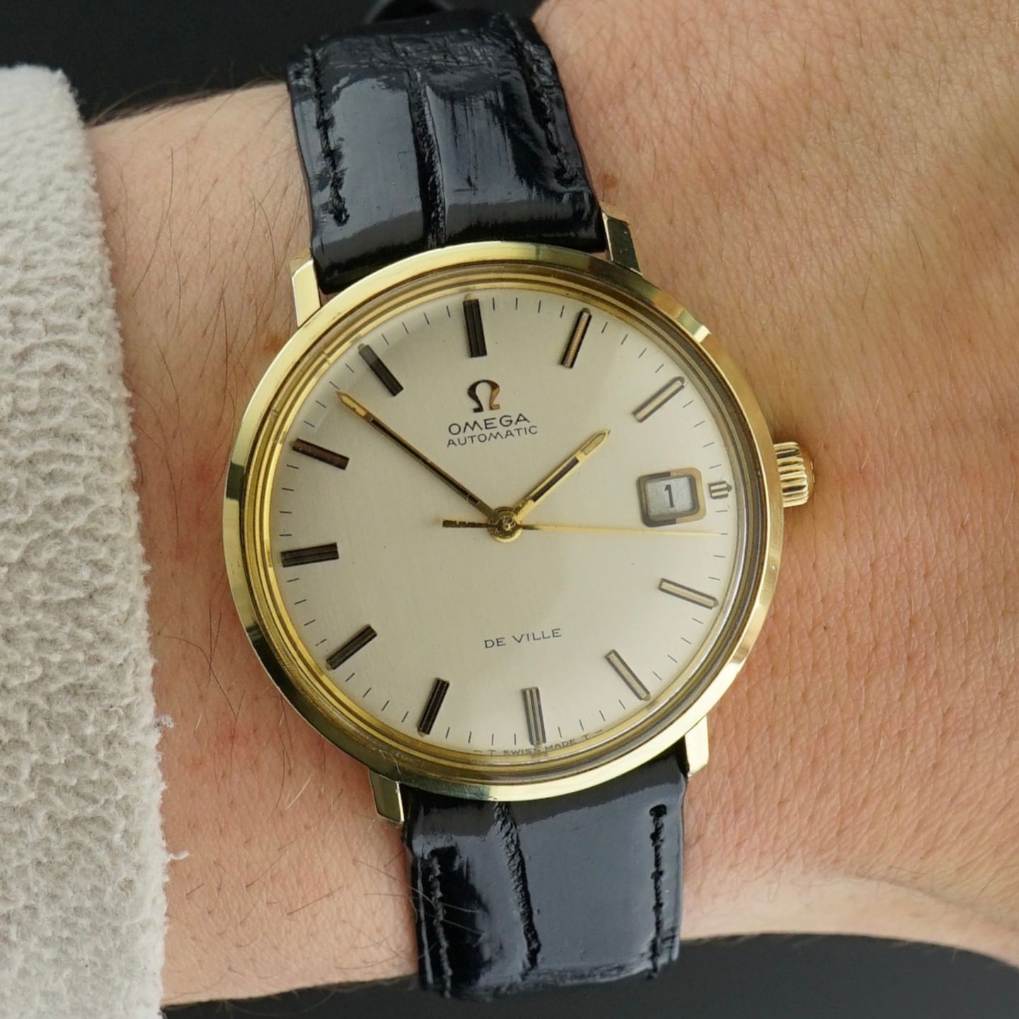 Omega De Ville 166.033 (1968) - White dial 34 mm Gold/Steel case (2/8)