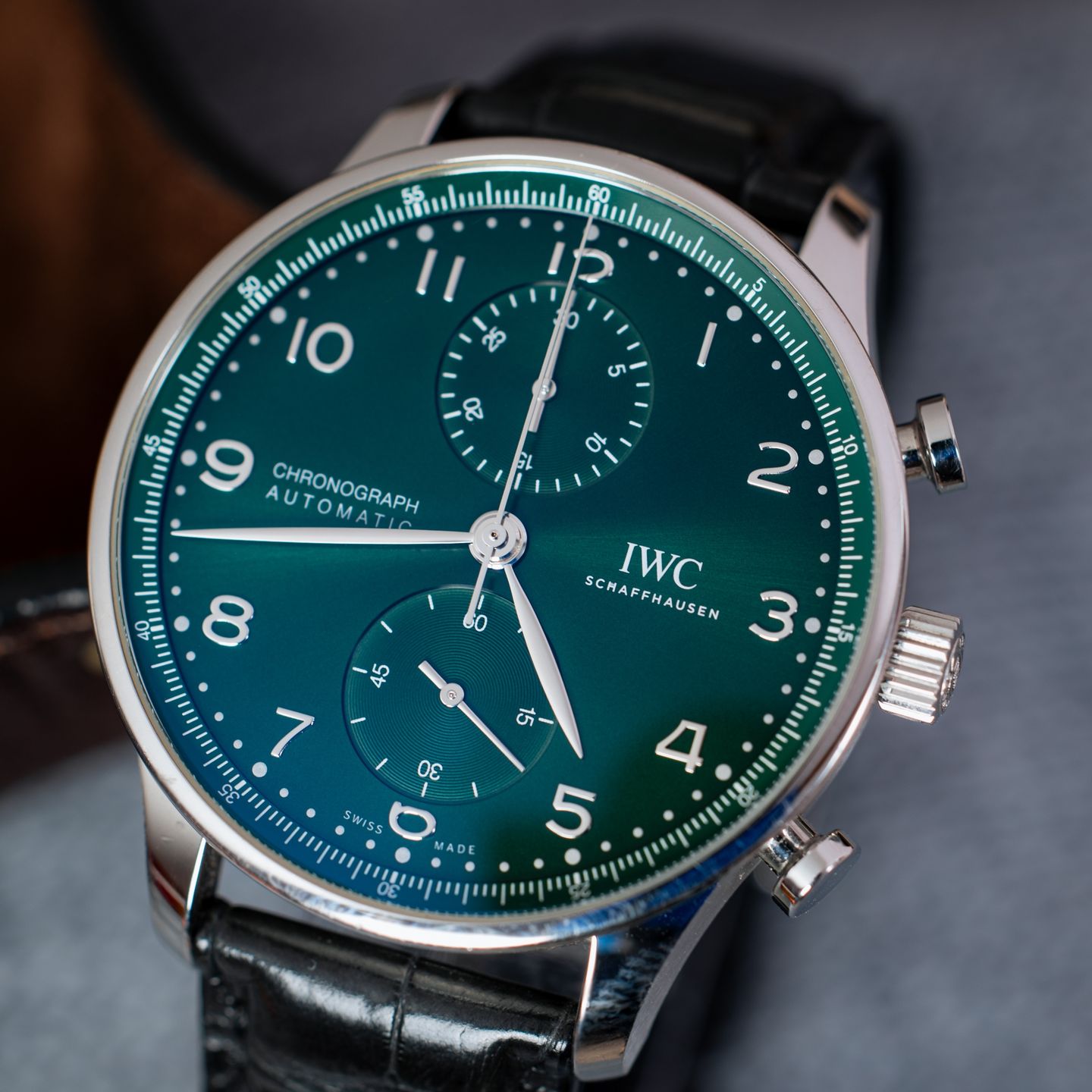 IWC Portuguese Chronograph IW371615 (2020) - Green dial 41 mm Steel case (5/5)