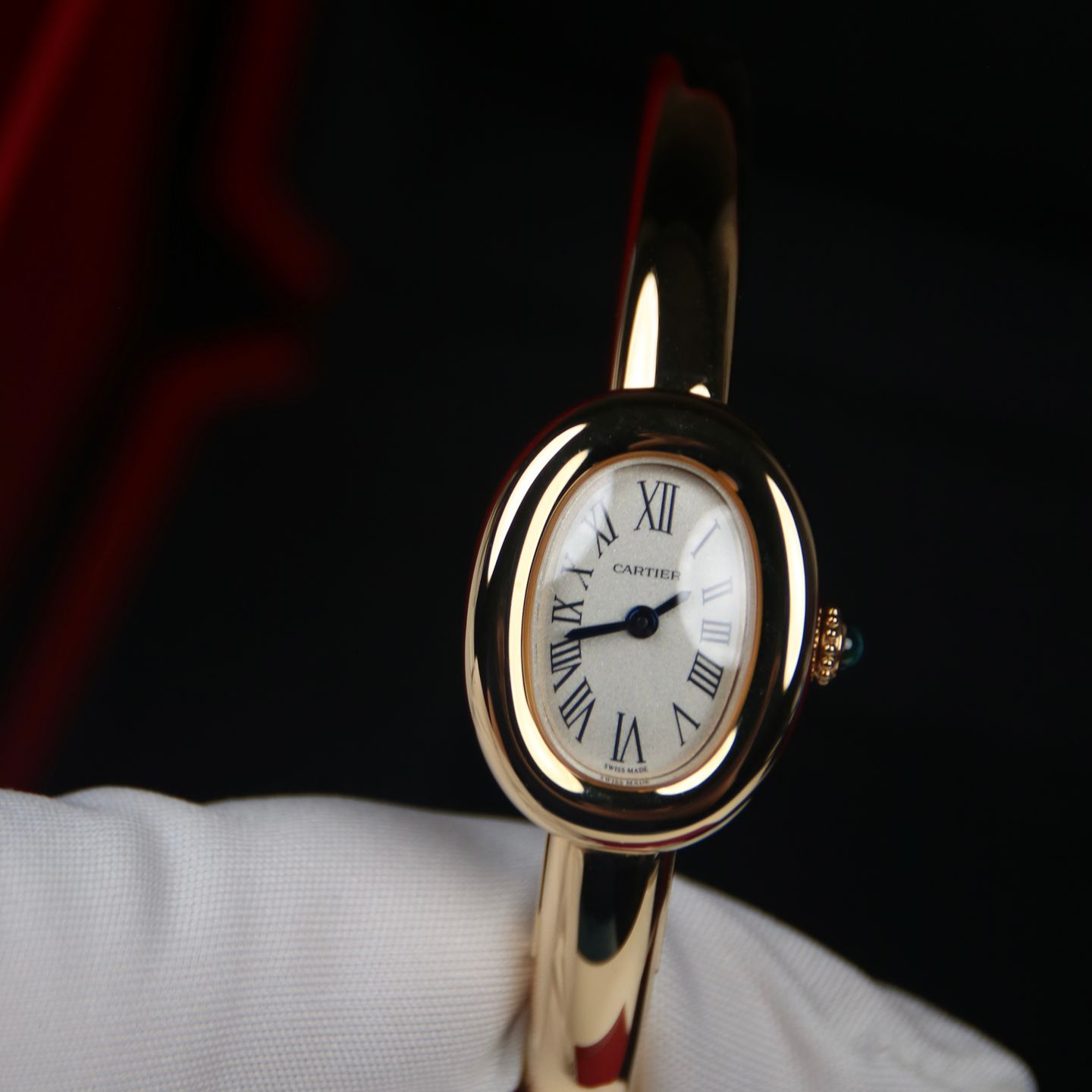 Cartier Baignoire WGBA0021 (2024) - Zwart wijzerplaat 40mm Geelgoud (4/6)