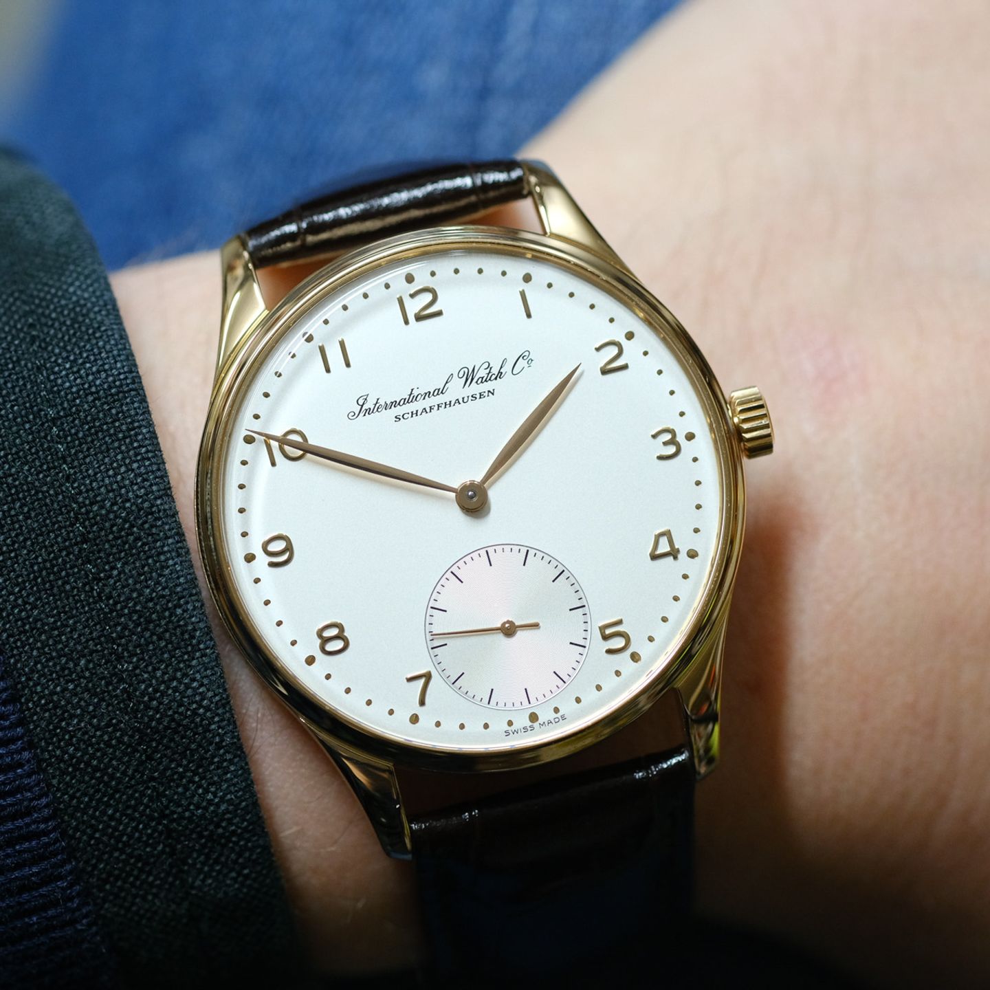 IWC Portuguese Hand-Wound IW5441 (1993) - White dial 42 mm Rose Gold case (1/8)