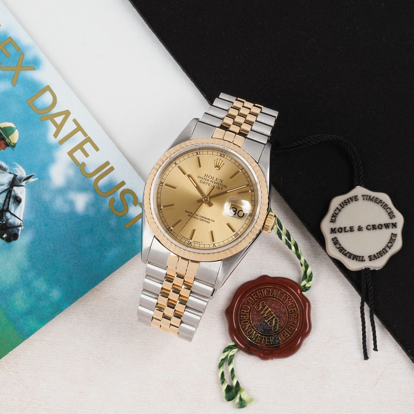 Rolex Datejust 36 16233 (1996) - Champagne dial 36 mm Gold/Steel case (3/8)