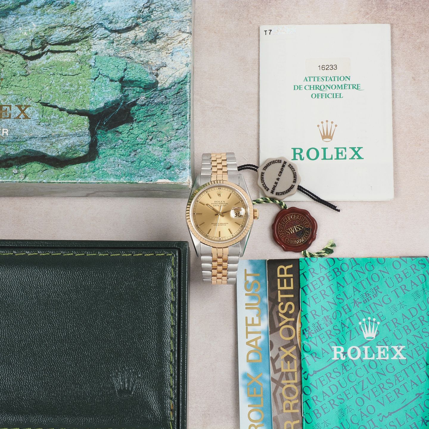 Rolex Datejust 36 16233 (1996) - Champagne dial 36 mm Gold/Steel case (8/8)