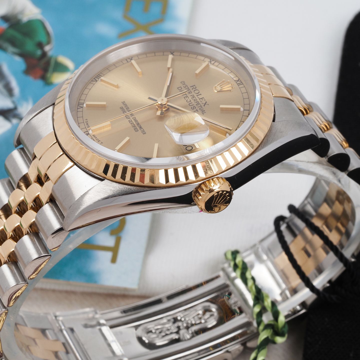 Rolex Datejust 36 16233 (1996) - Champagne dial 36 mm Gold/Steel case (5/8)