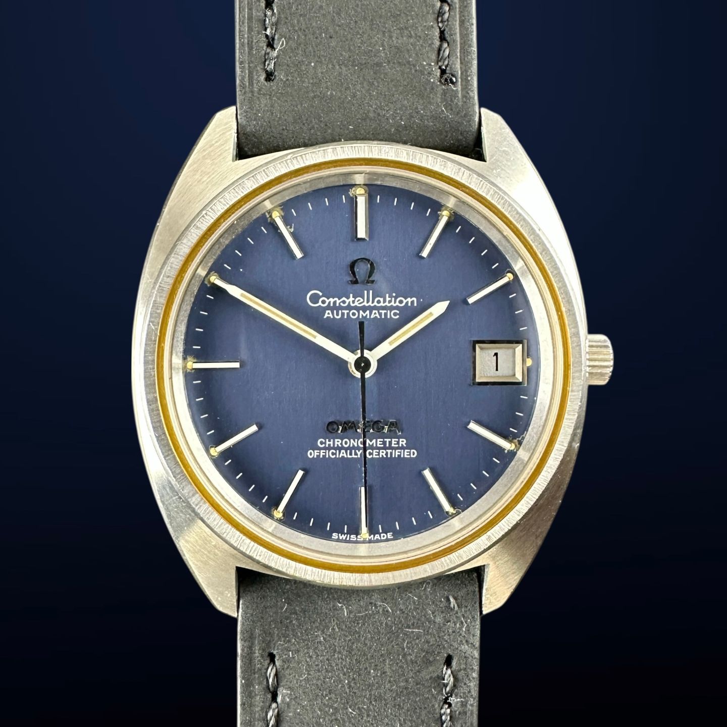 Omega Constellation 168.0056 (1972) - Blue dial 35 mm Steel case (1/8)