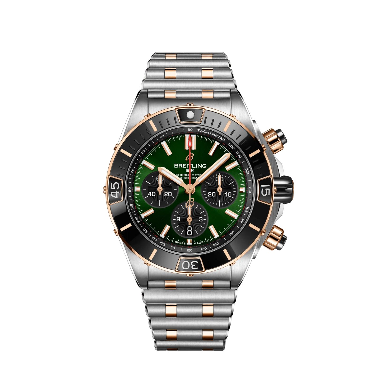 Breitling Chronomat UB0136251L1U1 (2024) - Green dial 44 mm Gold/Steel case (1/1)