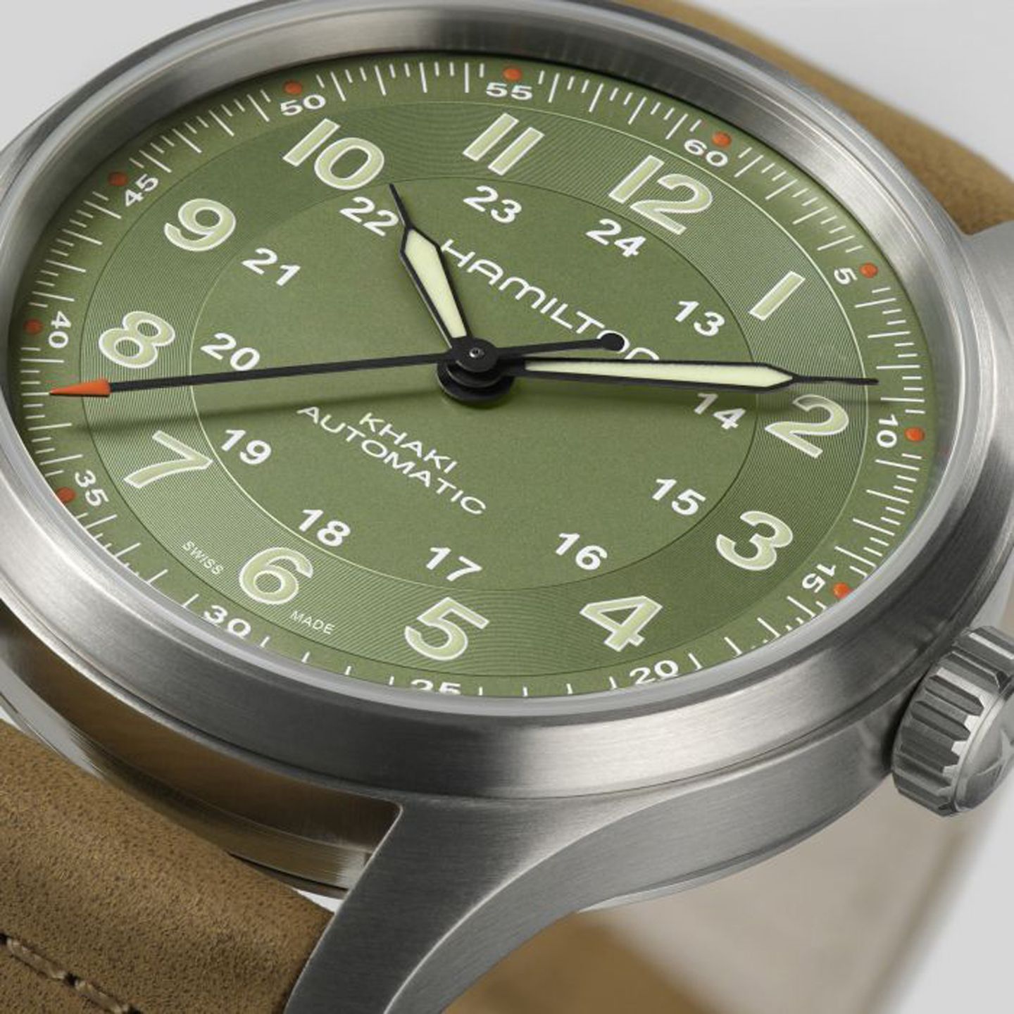 Hamilton Khaki Field H70545560 (2022) - Groen wijzerplaat 40mm Staal (2/5)