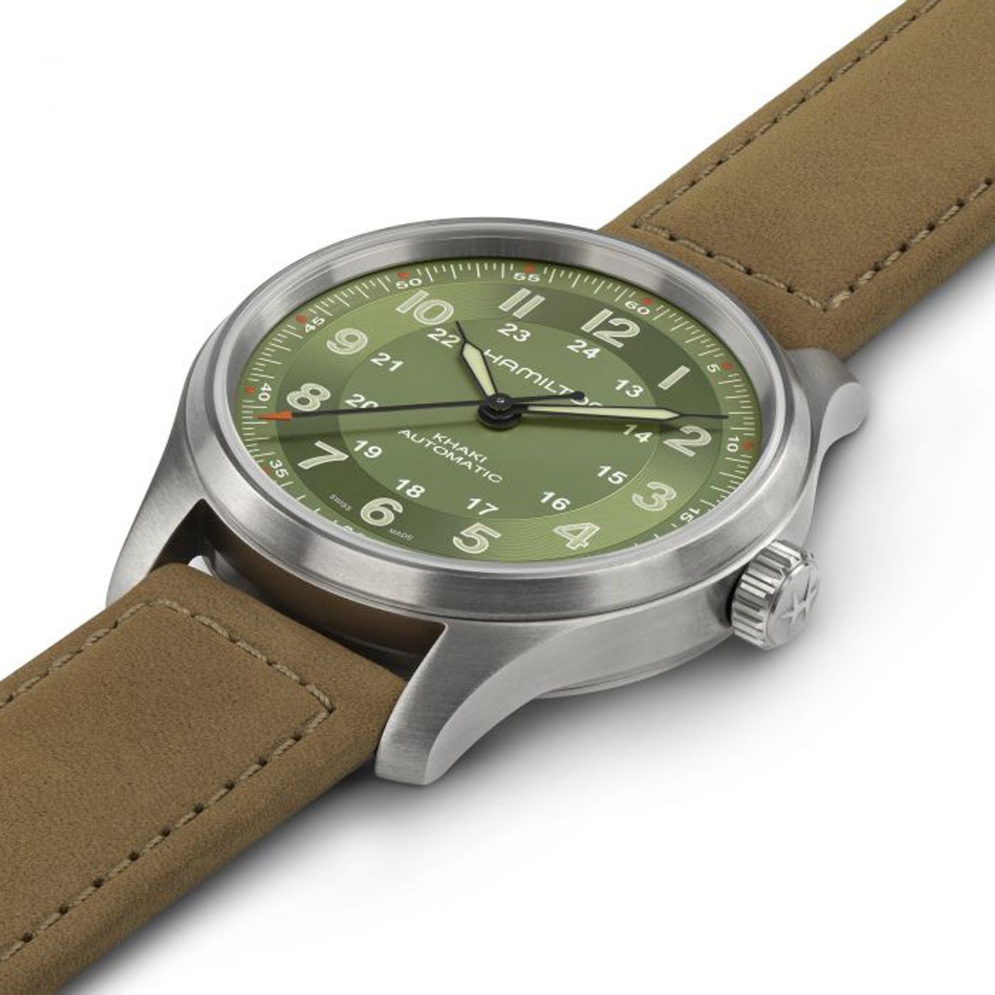 Hamilton Khaki Field H70545560 (2022) - Groen wijzerplaat 40mm Staal (3/5)