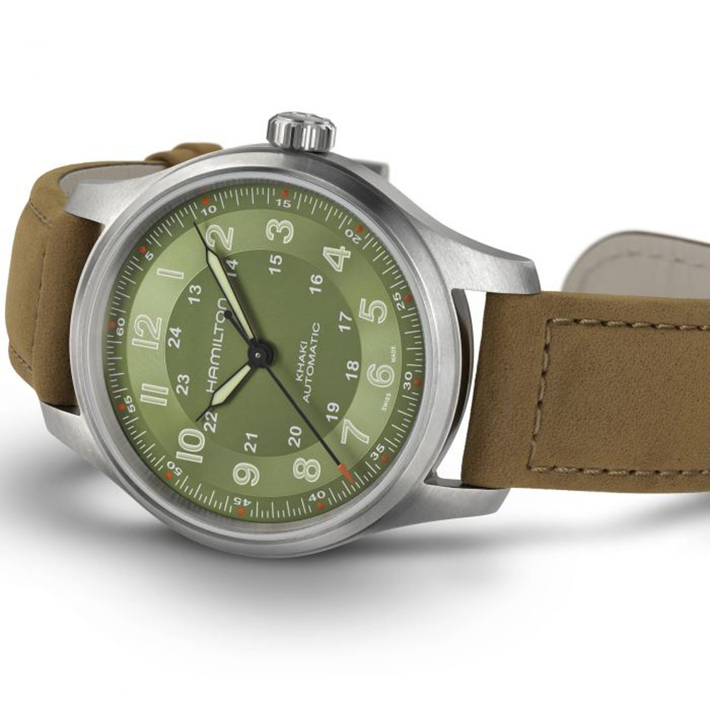 Hamilton Khaki Field H70545560 (2022) - Groen wijzerplaat 40mm Staal (4/5)