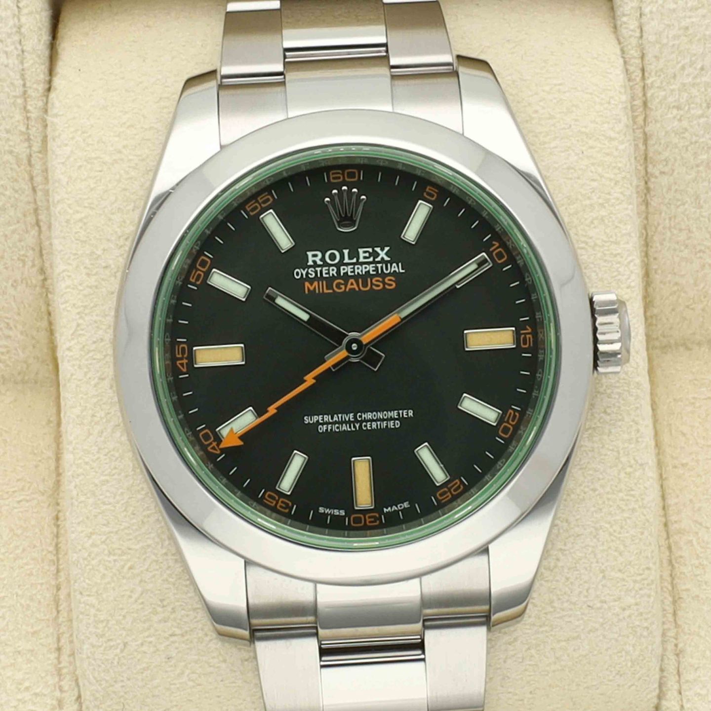 Rolex Milgauss 116400 (2022) - Black dial 40 mm Steel case (1/8)