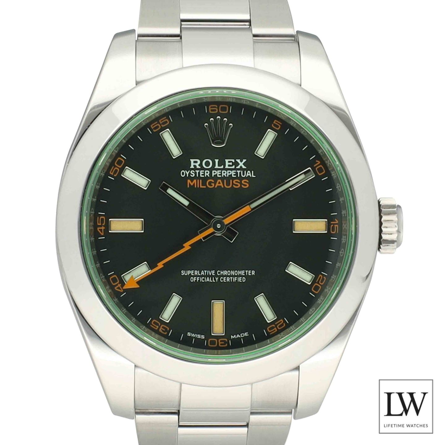Rolex Milgauss 116400 (2022) - Black dial 40 mm Steel case (2/8)