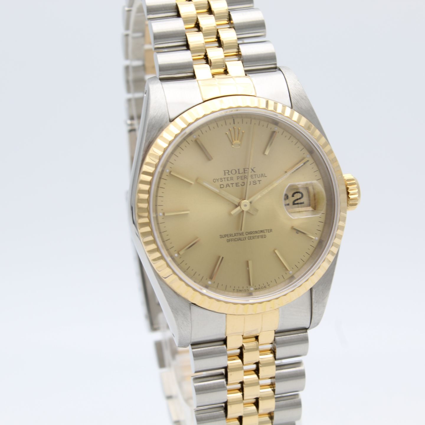 Rolex Datejust 36 16233 (1992) - Champagne dial 36 mm Gold/Steel case (3/8)
