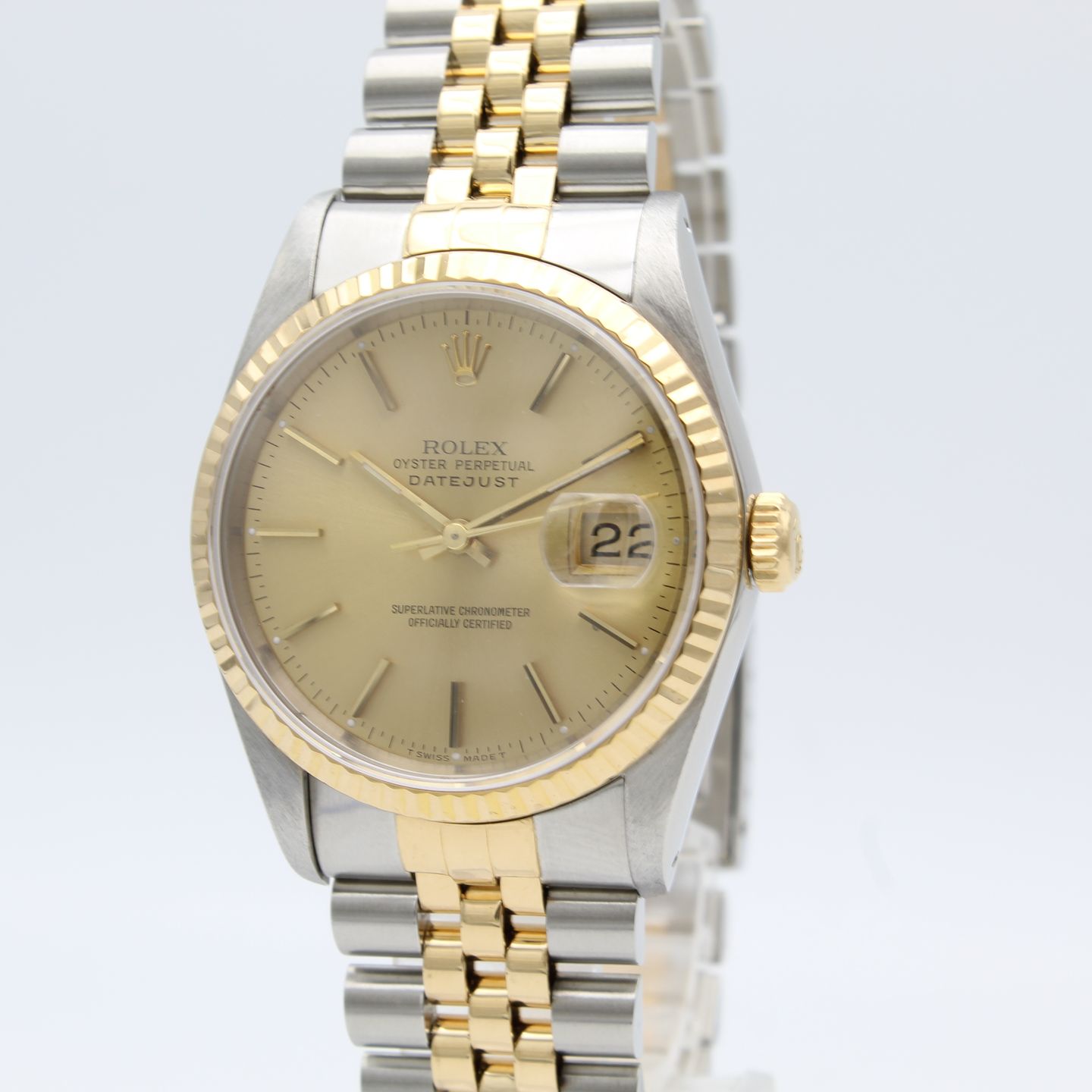 Rolex Datejust 36 16233 (1992) - Champagne dial 36 mm Gold/Steel case (4/8)