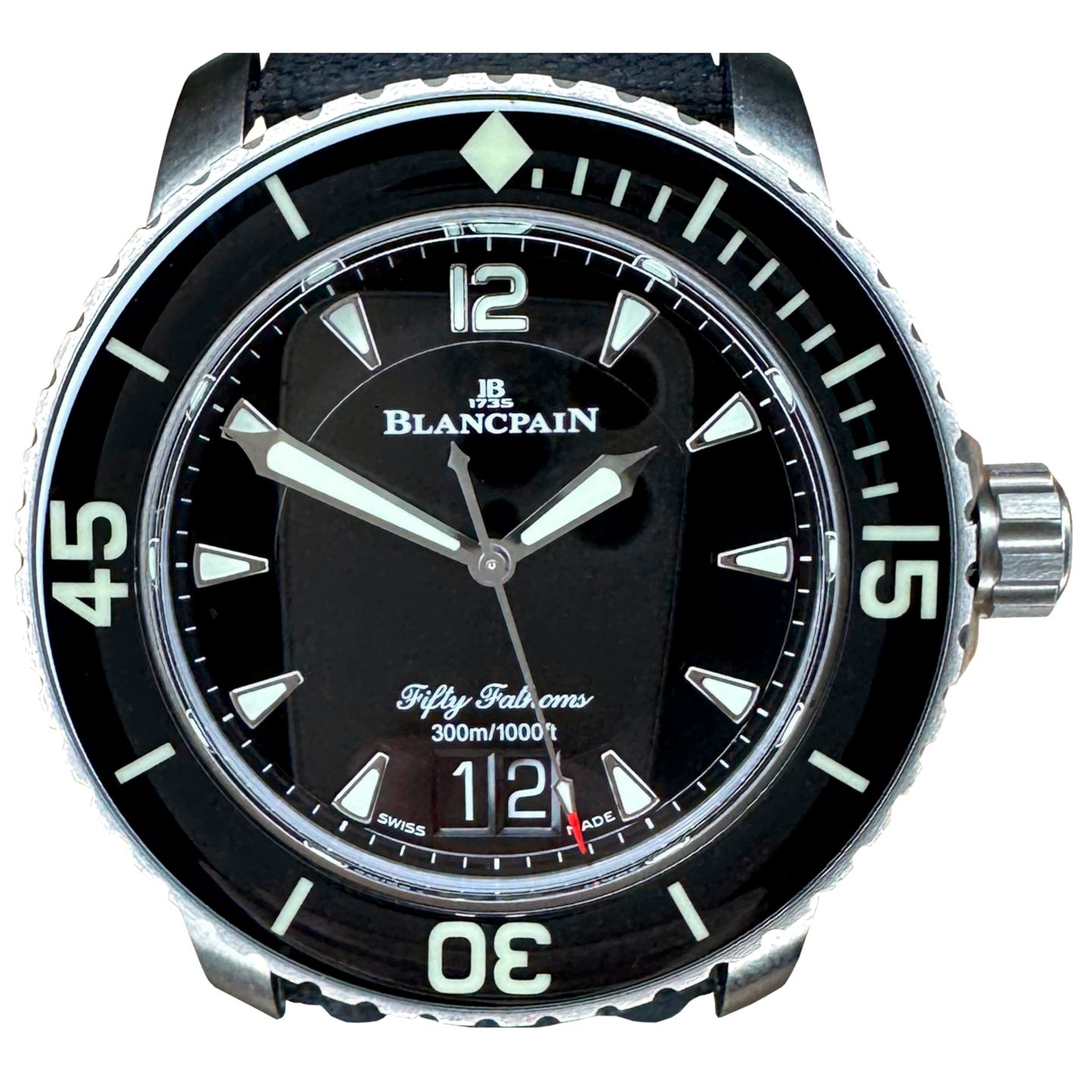 Blancpain Fifty Fathoms 5050-12B30-B52A (2024) - Zwart wijzerplaat 45mm Titanium (1/8)