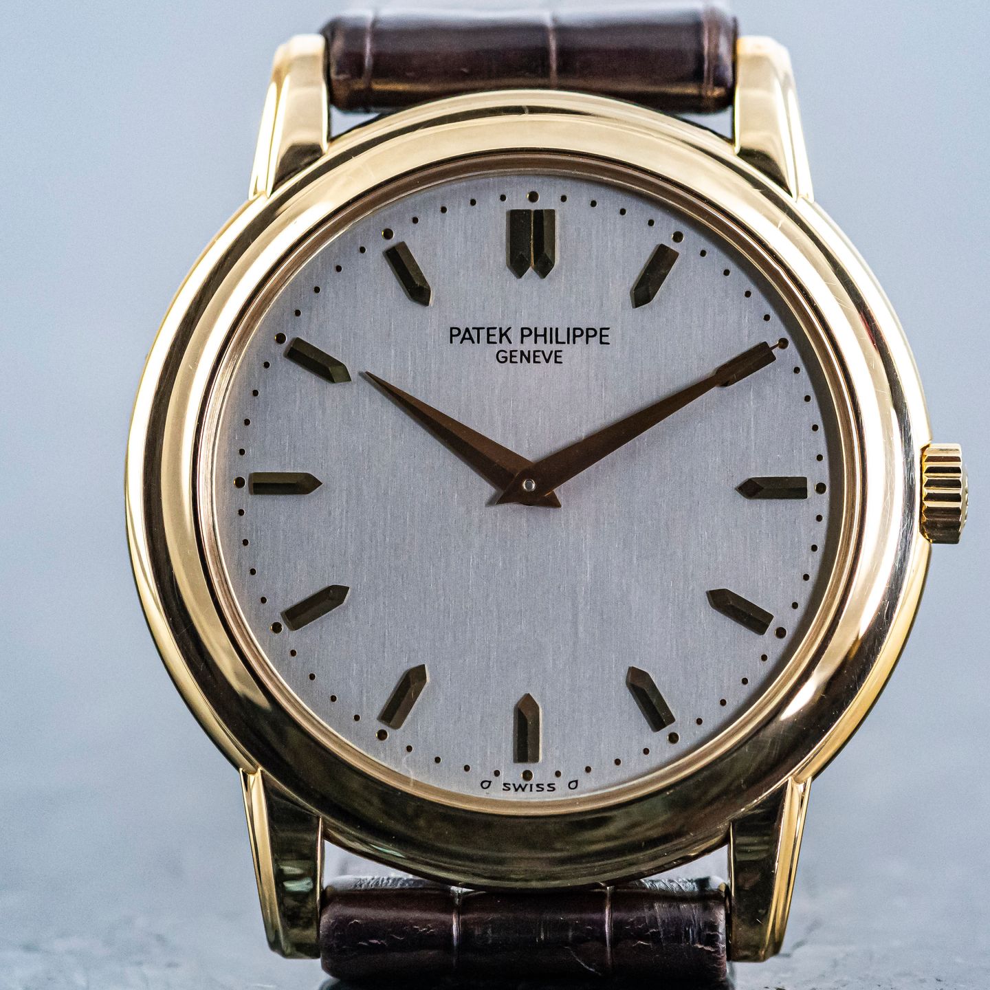 Patek Philippe Calatrava 5032J (1995) - Zilver wijzerplaat 36mm Geelgoud (4/8)