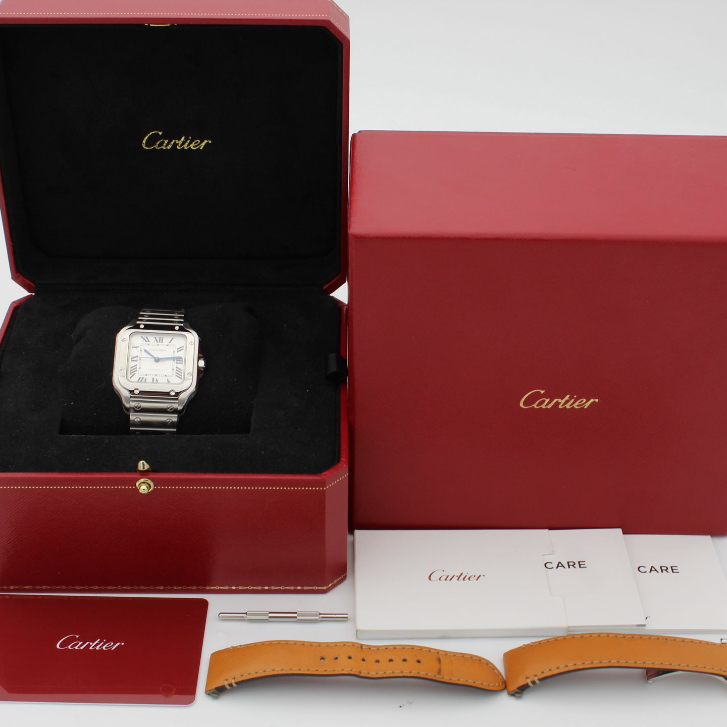 Cartier Santos WSSA0029 (2022) - Zilver wijzerplaat 35mm Staal (2/8)