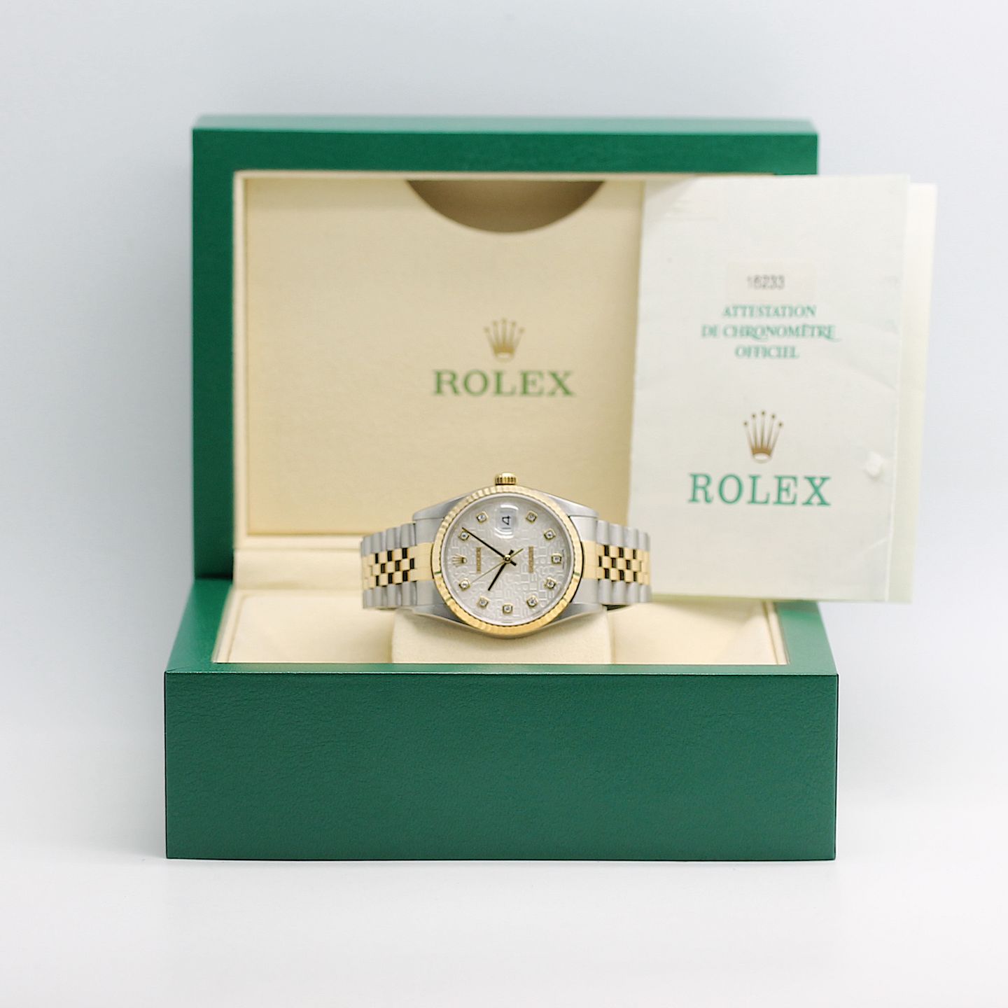 Rolex Datejust 36 16233 (2001) - Silver dial 36 mm Gold/Steel case (5/8)
