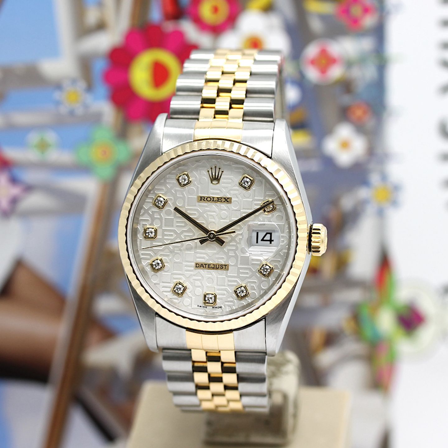 Rolex Datejust 36 16233 (2001) - Silver dial 36 mm Gold/Steel case (8/8)