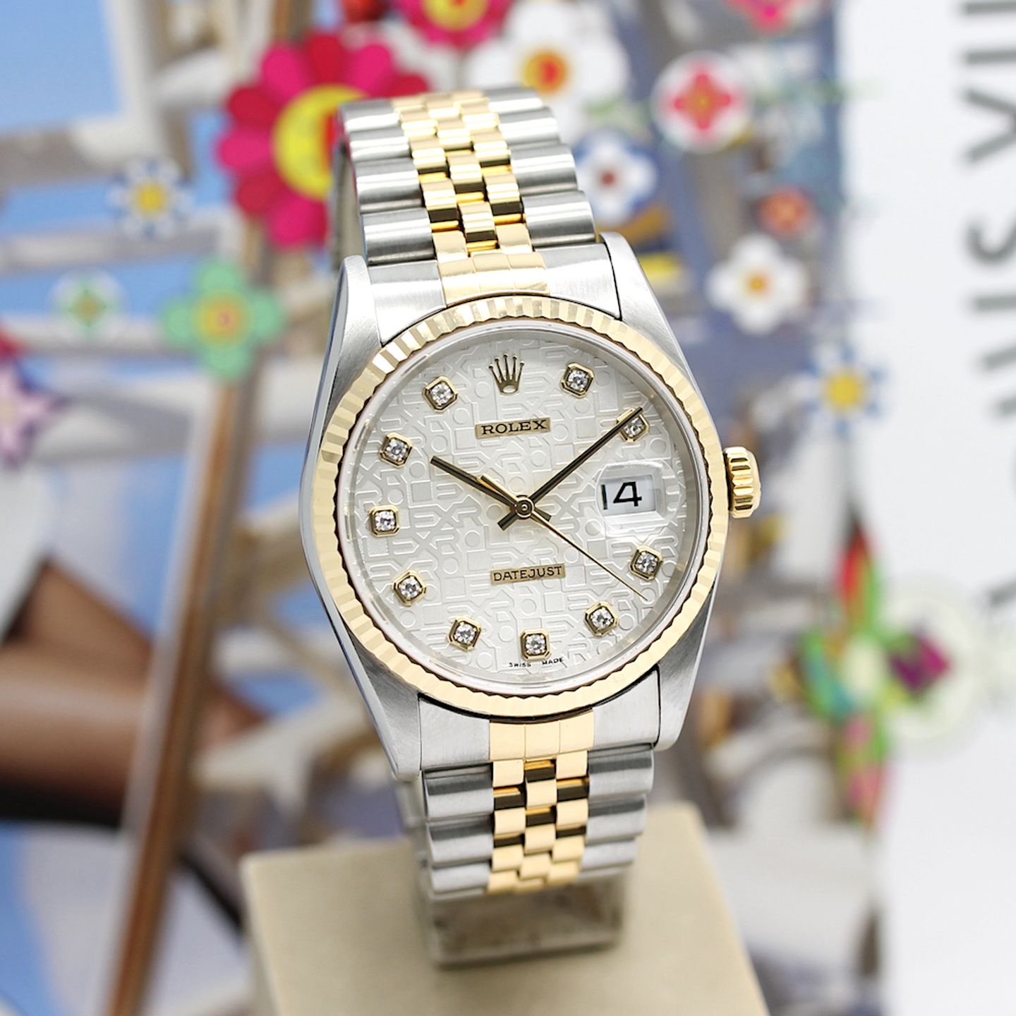 Rolex Datejust 36 16233 (2001) - Silver dial 36 mm Gold/Steel case (7/8)