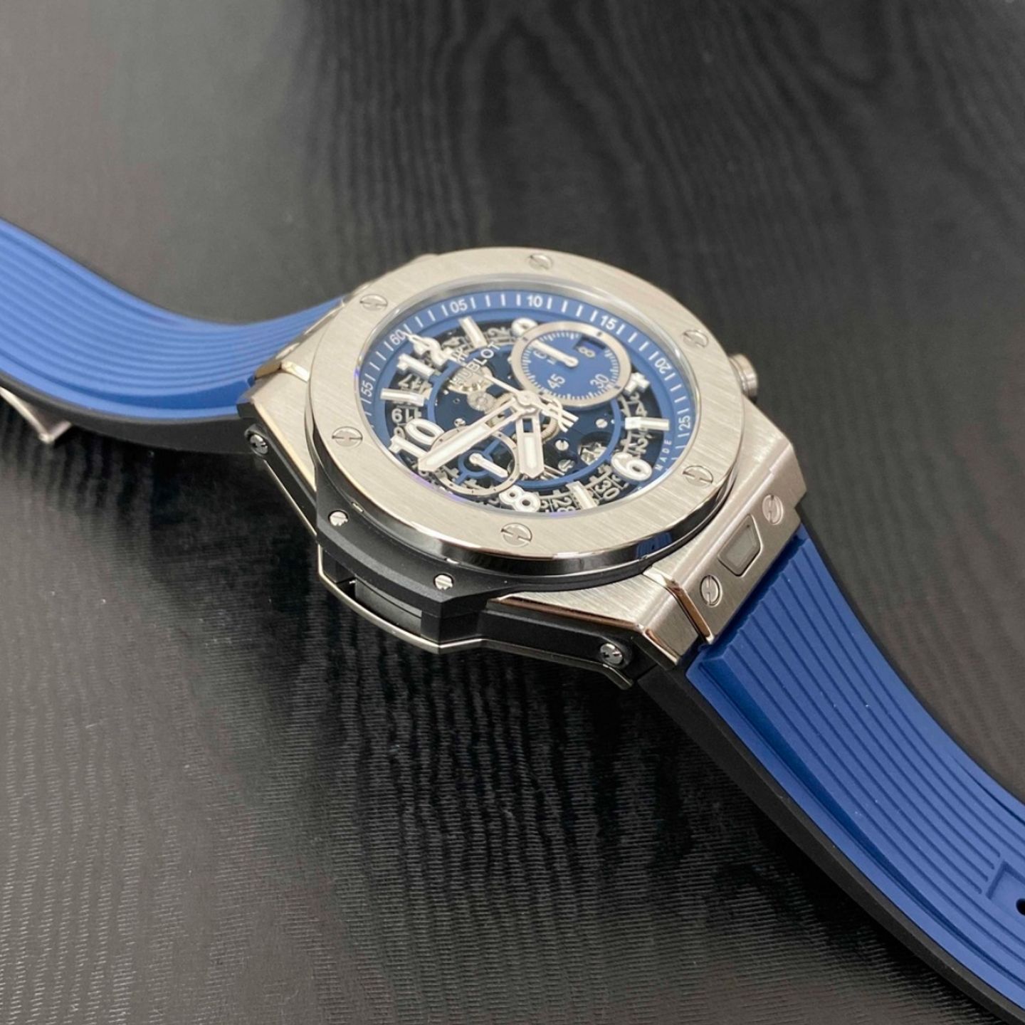 Hublot Big Bang Unico 421.NX.5170.RX (2023) - Blue dial 44 mm Titanium case (4/4)