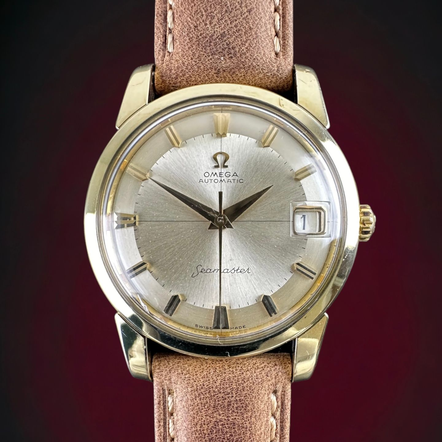 Omega Seamaster 165.009 (1962) - Wit wijzerplaat 34mm Goud/Staal (1/8)