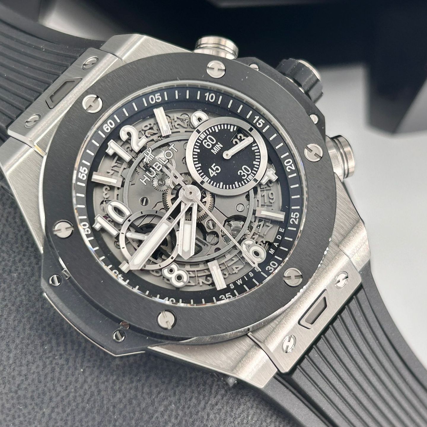 Hublot Big Bang Unico 421.NM.1170.RX (2023) - Transparent dial 44 mm Titanium case (3/8)