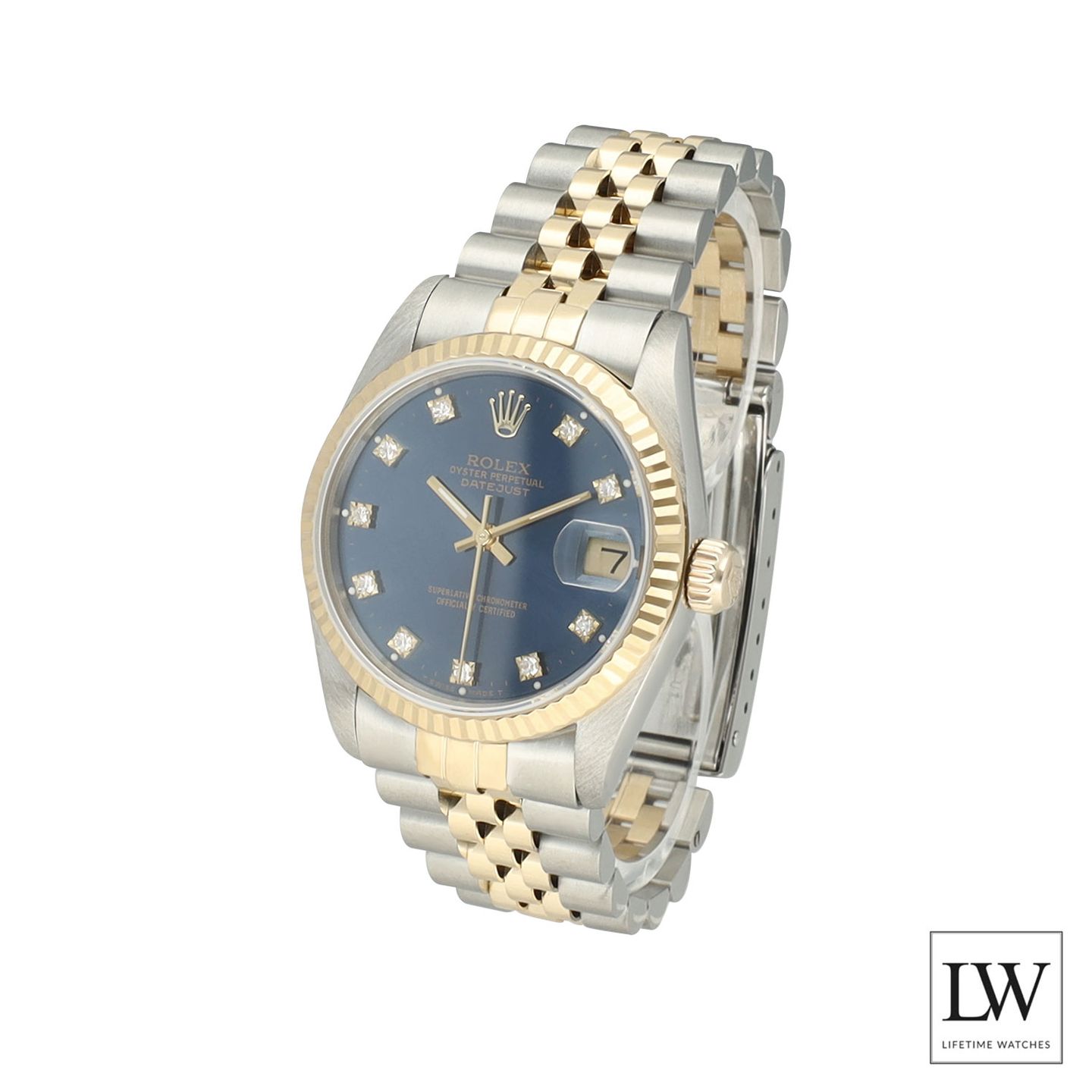 Rolex Datejust 31 68273 (1997) - Blue dial 31 mm Gold/Steel case (5/8)